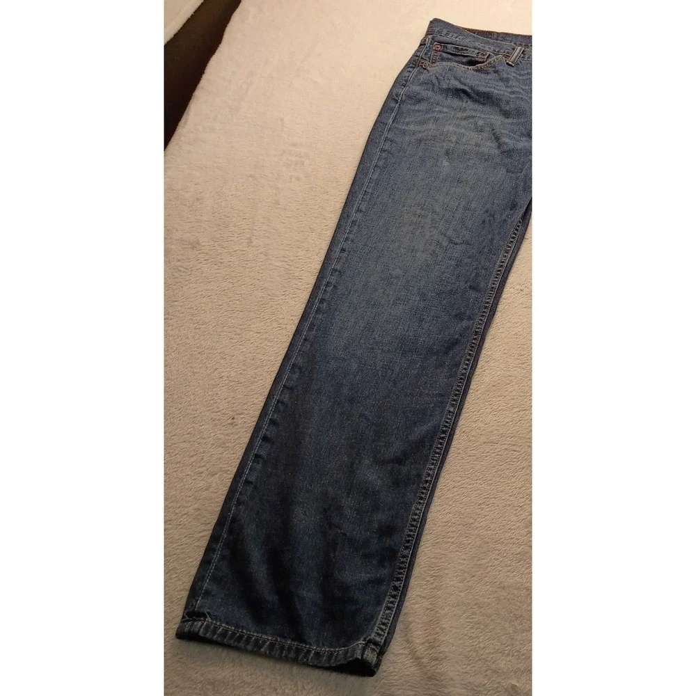 Levis 514 Straight Fit Men's Blue Denim Jeans 36x30 Medium Wash Casual Wear